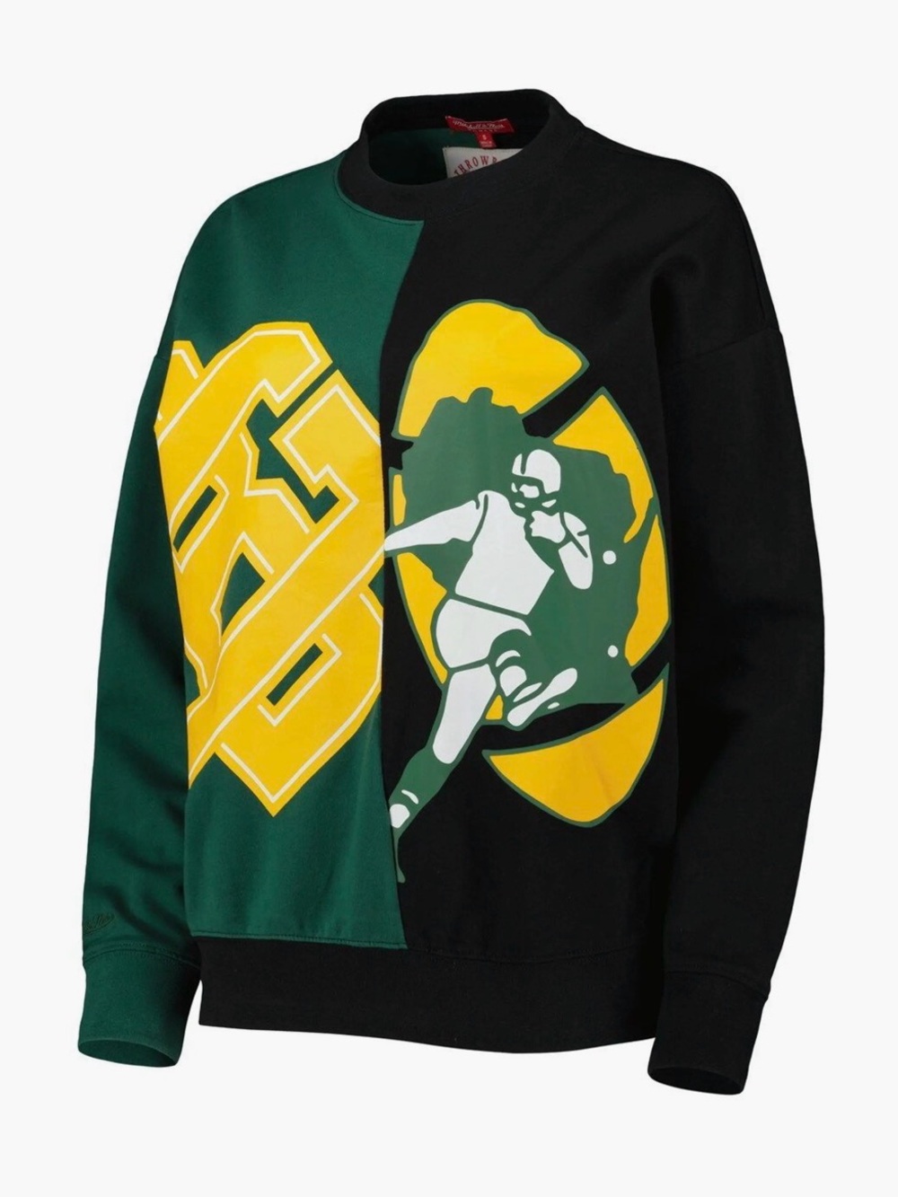 Green Bay Packers Mitchell & Ness Women’s Two Tone Crew neck sweatshirt NWT